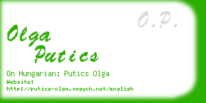 olga putics business card